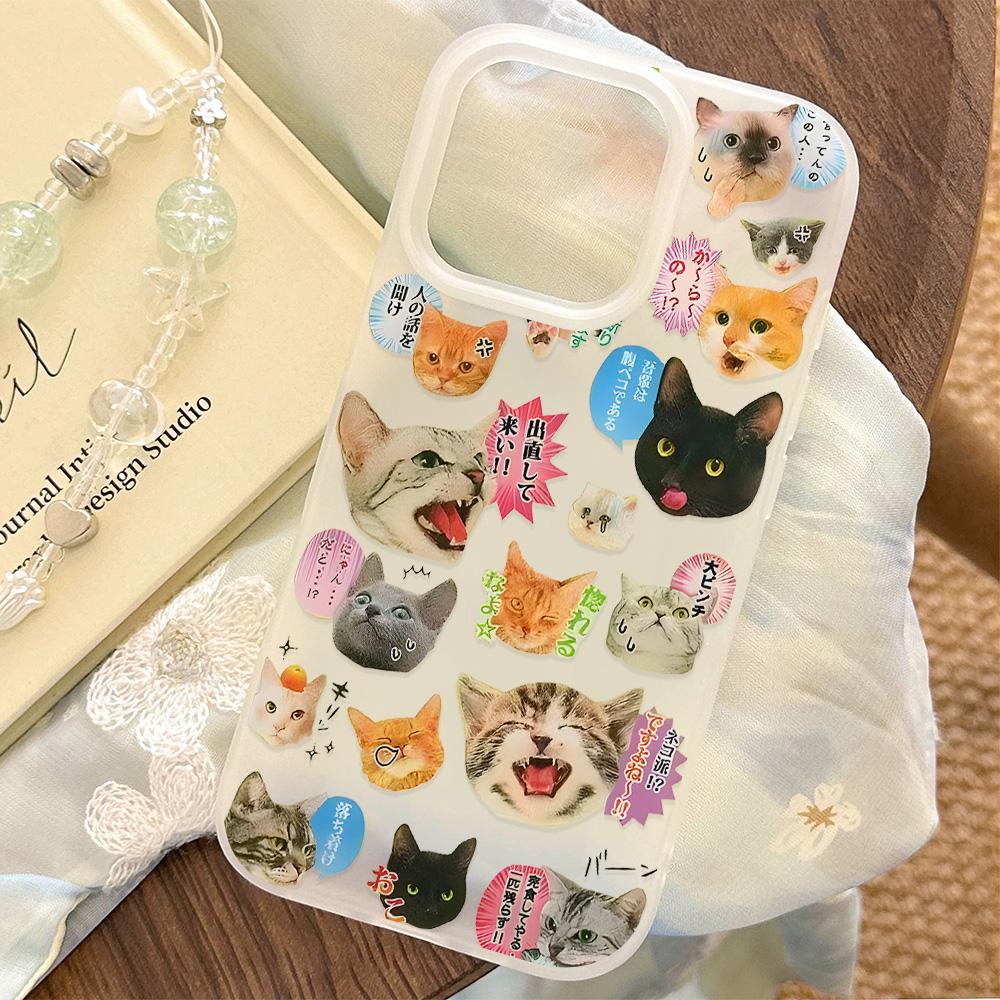 New Korean Cute Cat Dog Matte Clear Frosted Shockproof Phone Case for IPhone 17 16E 16 15 14 Plus 13 12 11 Air Plus Pro X XR Max