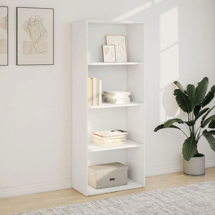 VidaXL Bookcase White 60x30x152 Cm Engineered Wood, Shelf, Bookshelf, Book Stand, Storage Cabinet, 857908