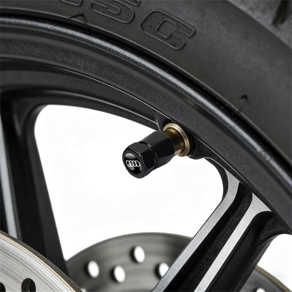 4PCS Car Wheel Tire Valve Caps For Audi A6 C6 A4 B7 A5 B8 A3 A1 Sline C5 Q3 8P 8V Q5 B7 B6 B9 RS Q7 Q6 Q4 B5 B3 A7 A8 S3 S4 8L