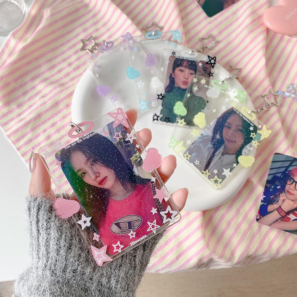 Inspired Acrylic Star Card Holder: Transparent 3-inch Polaroid Sleeve