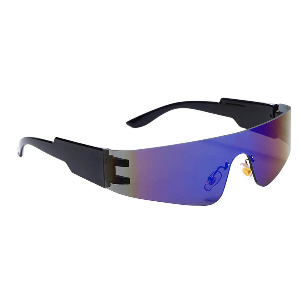 Y2K Futuristic Wraparound Sunglasses for Men and Women Fashionable Cyberpunk Styles Eyeglasses with UV400 Protections