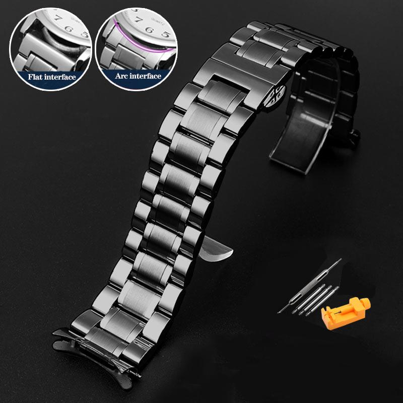 

ONEStainless Steel Watchband Curved Strap Casio EFR-526/303/304/530/556/552 Men s BEM-506/501 Bracelet Wristband 20 22 24mmMN 24mm