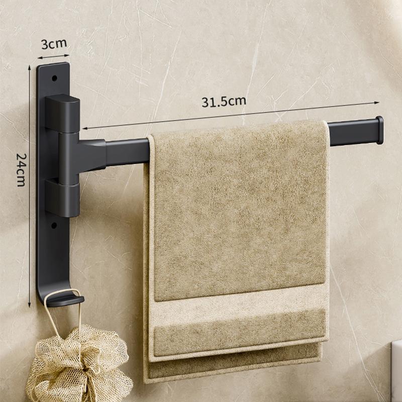 Portasciugamani da Bagno Girevole a 180° Multifunzionale Alluminio Spaziale Porta Asciugamani per Doccia Scaffale Organizzatore per Ripostiglio Cucina