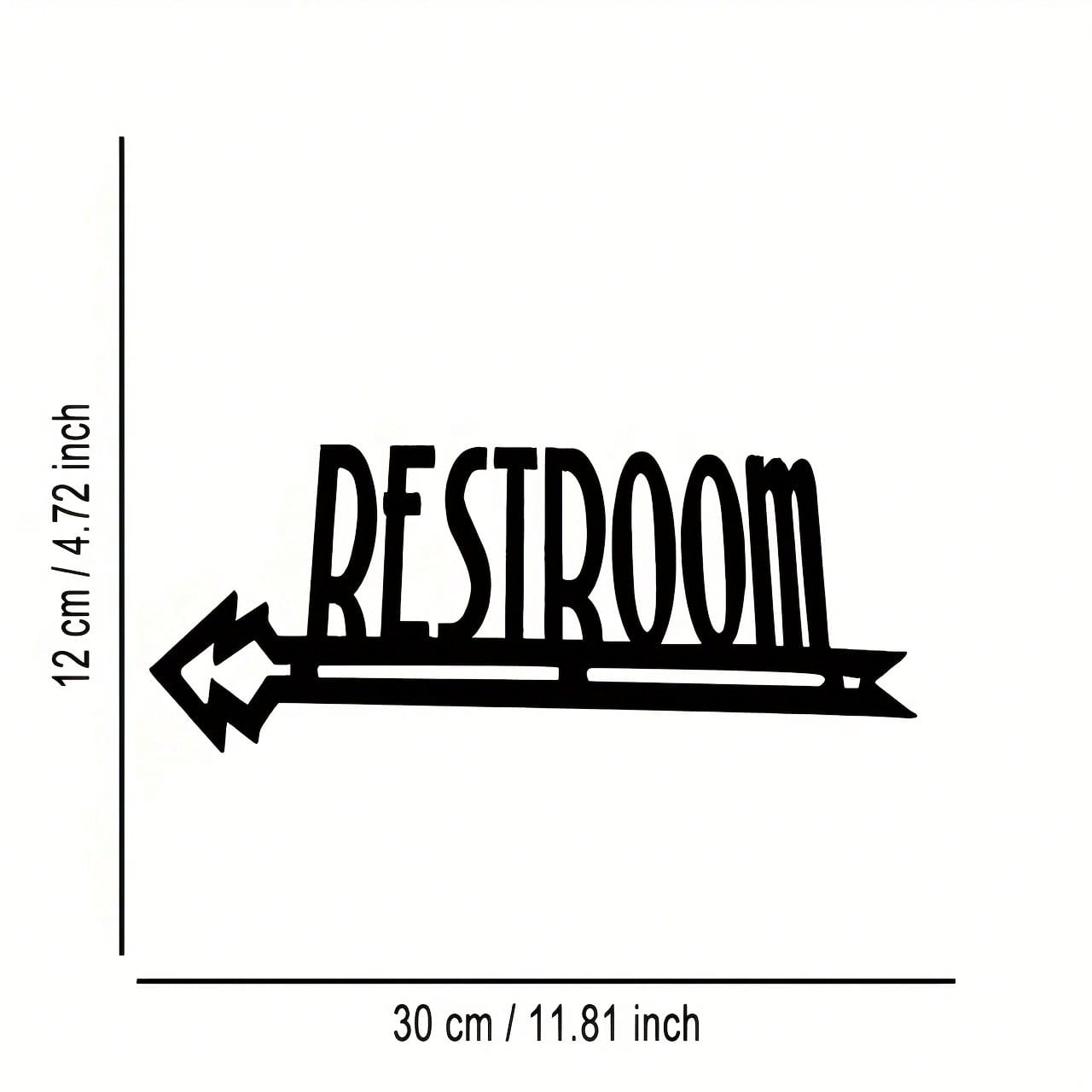 

Heavy Metal Restroom Sign with Black Arrow Easy Installation Durable 2D Design Ideal Housewarming Gift for Home Office