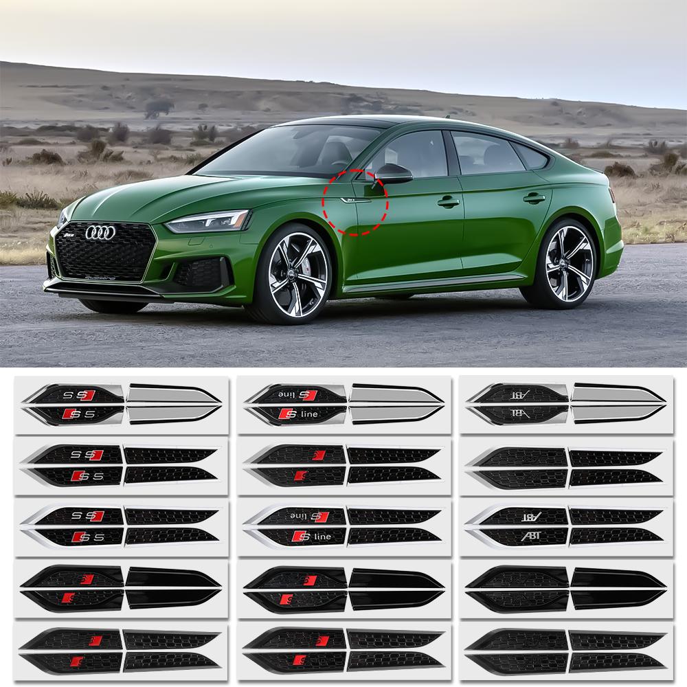 2026 2pcs 3D ABS For AUDI S5 SLINE ABT RS5 Badge Decoration Decal Car Fender Side Wing Emblem Stickers Auto Modification Accessories