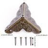 20pcs Printed Bag Corner Hardware, Retro Copper Metal Corner Protector, Wine Box Hinge Buckle Decorative Hardware  Accessories