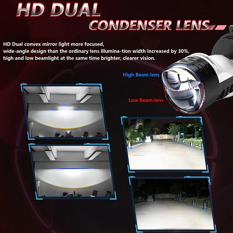 High Power H4 Led Projector Len Direct Insertion High Low Light Car Motorcycle Turbo Fan Lamp Super Bright Waterproof 1Pc