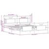 Metal Bed Frame without Mattress Sonoma Oak Finish 160 x 200 cm