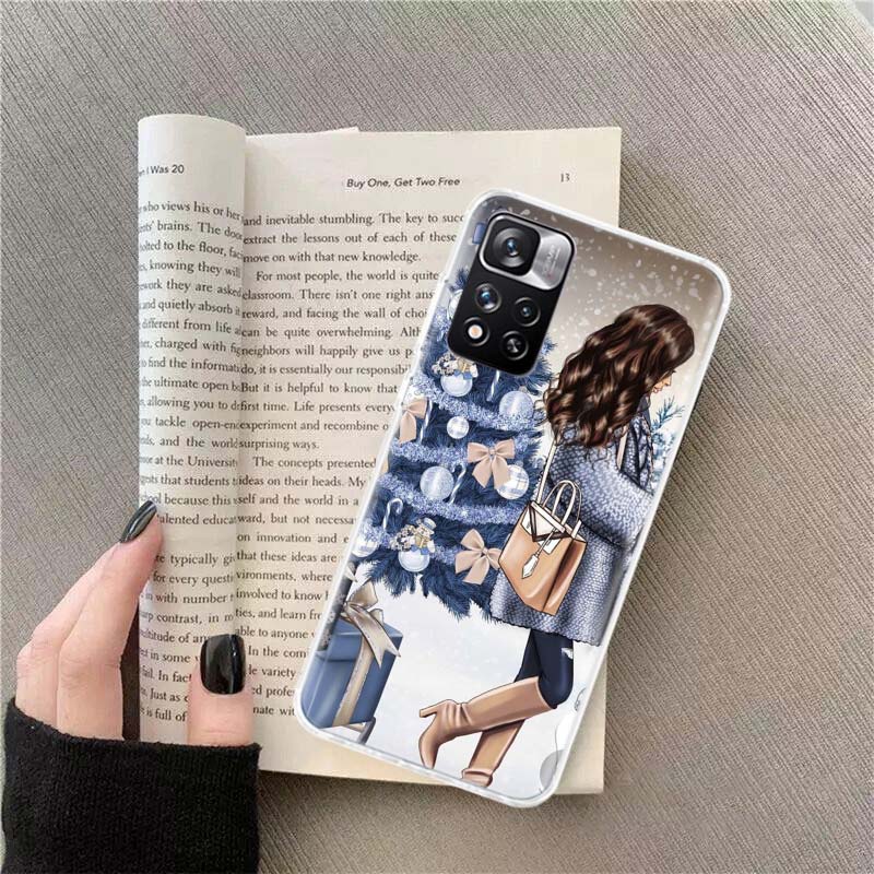 Luxury Christmas Girl Phone Case For Xiaomi Poco X4 F4 GT X3 NFC X5 X6 X7 Pro 5G M5 M5S M3 F5 Mi F6 F3 F2 F1 Cover Coque Fundas