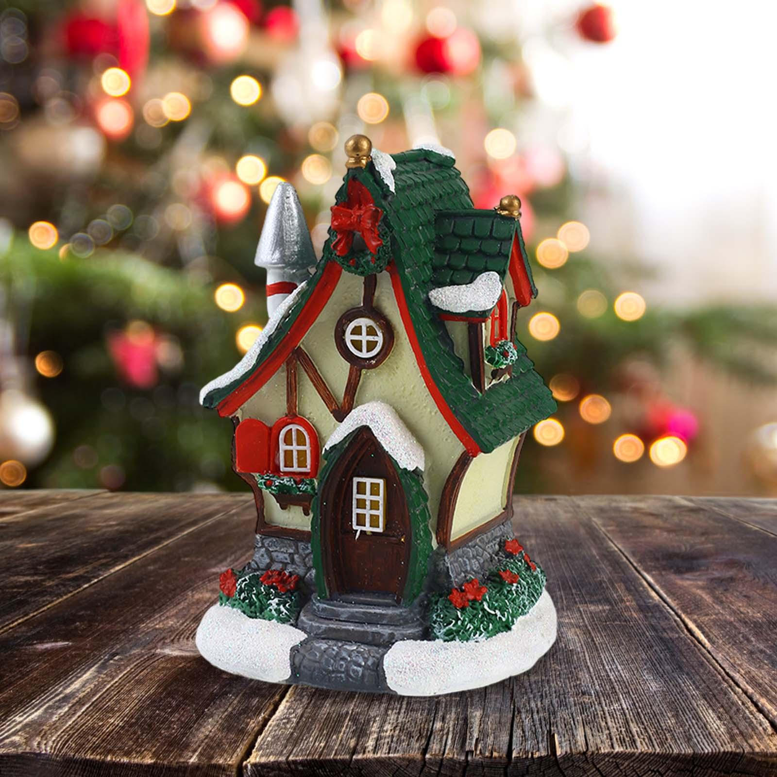 

Рождественская подсветка дома Рождественская подсветка миниатюрная статуэтка сада фей из смолы для спальни, Style B