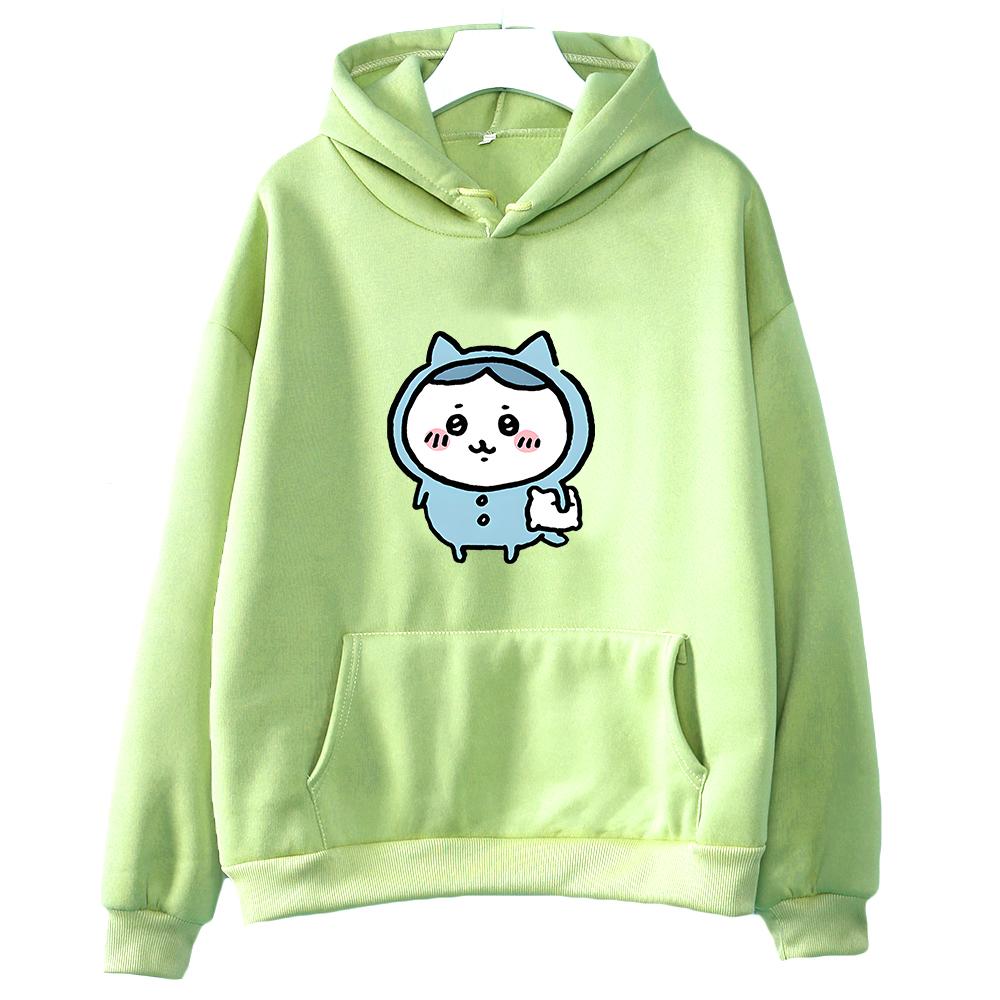 Chiikawa Aesthetic Hoodie Comic Sweatwear Couple Sweatshirt Regular Fit Women/men Printing Grunge Japanese Anime Regular Girls