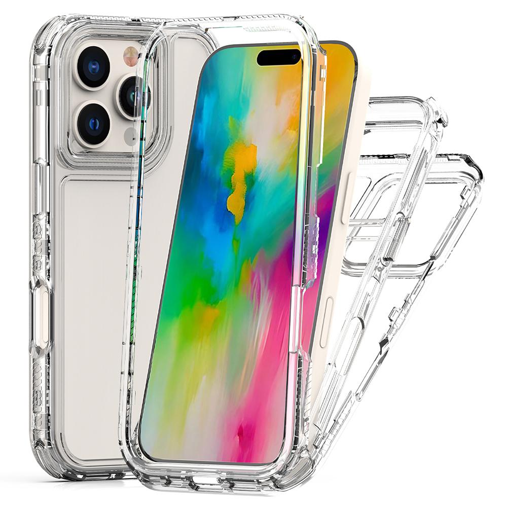 For iPhone 16 Pro Case Acrylic+TPU Clear Phone Cover (Big Lens Hole) A