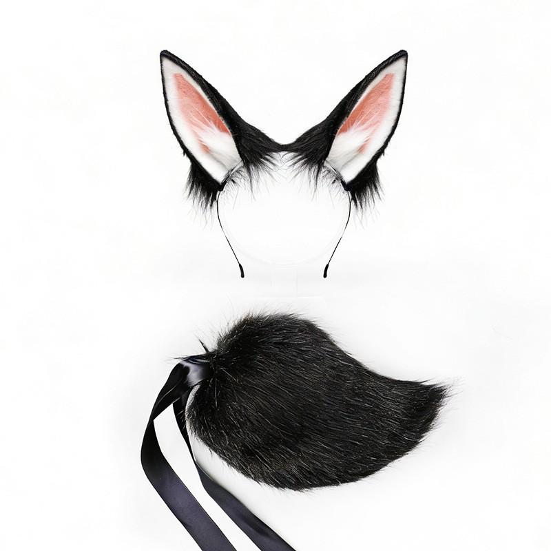 Plush Rabbit Ears Headband Tail Set Cosplay Anime Convention Cute Kawaii Costume Accessory