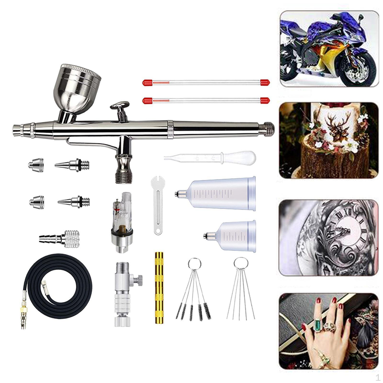 

Набор для аэрографии Воздушный шланг и очистка кистей Гравитационная подача для нейл-арта Silver