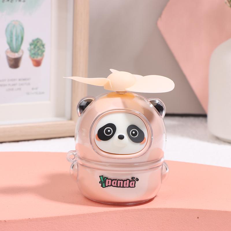 Sevimli Panda Mini El Vantilatörü Soğutucu Taşınabilir Çizgi Film El Tipi USB Şarj Edilebilir Vantilatör Öğrenci Ofis Dış Mekan Yaz