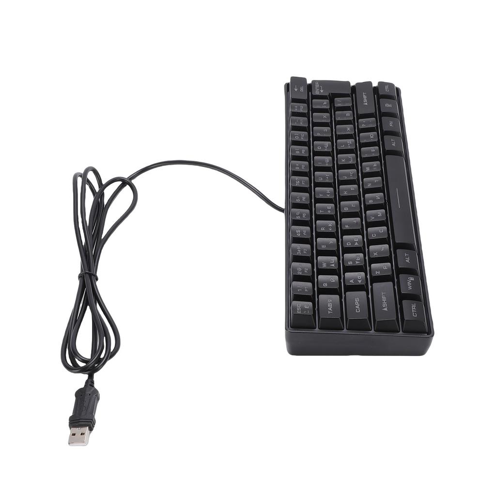 Russische Mechanische Gaming-Tastatur 61 Tasten Kompakt RGB Kabelgebunden Russisch Englisch Tastatur für Arbeit Geschäftsreise