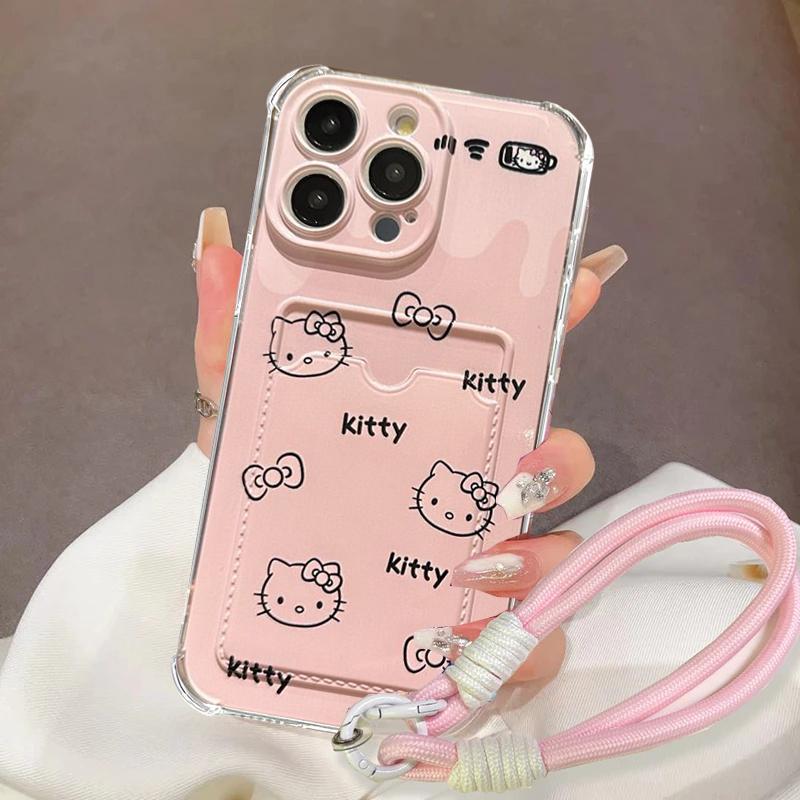 3D Bow Hello Kitty Strap Lanyard Case For Samsung Galaxy S26 Ultra S25 Edge S24 S23 S21 S22 S20 Ultra Plus FE 5G Phone Casing