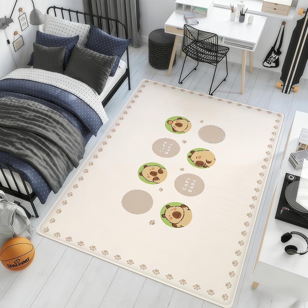 cartoon Capybara Cute animal minimalist Home Bed Rug Kitchen Bath Floor Mat Hallway Balcony Carpet Entrance Doormat hogar Decor