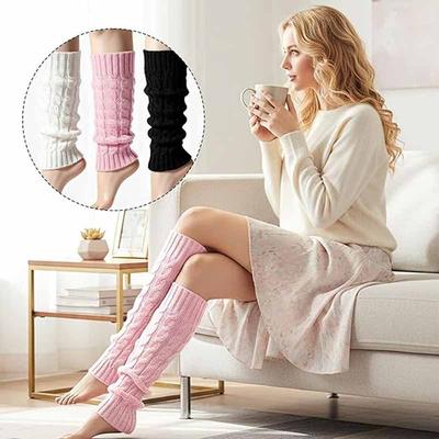 Thick Woolen Knit Leg Warmers for Autumn and Winter