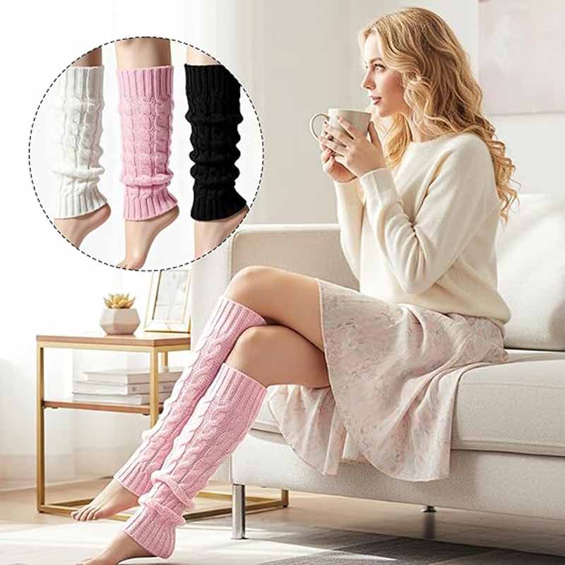 Толстые шерстяные вязаные гетры для осени и зимы 3Pcs