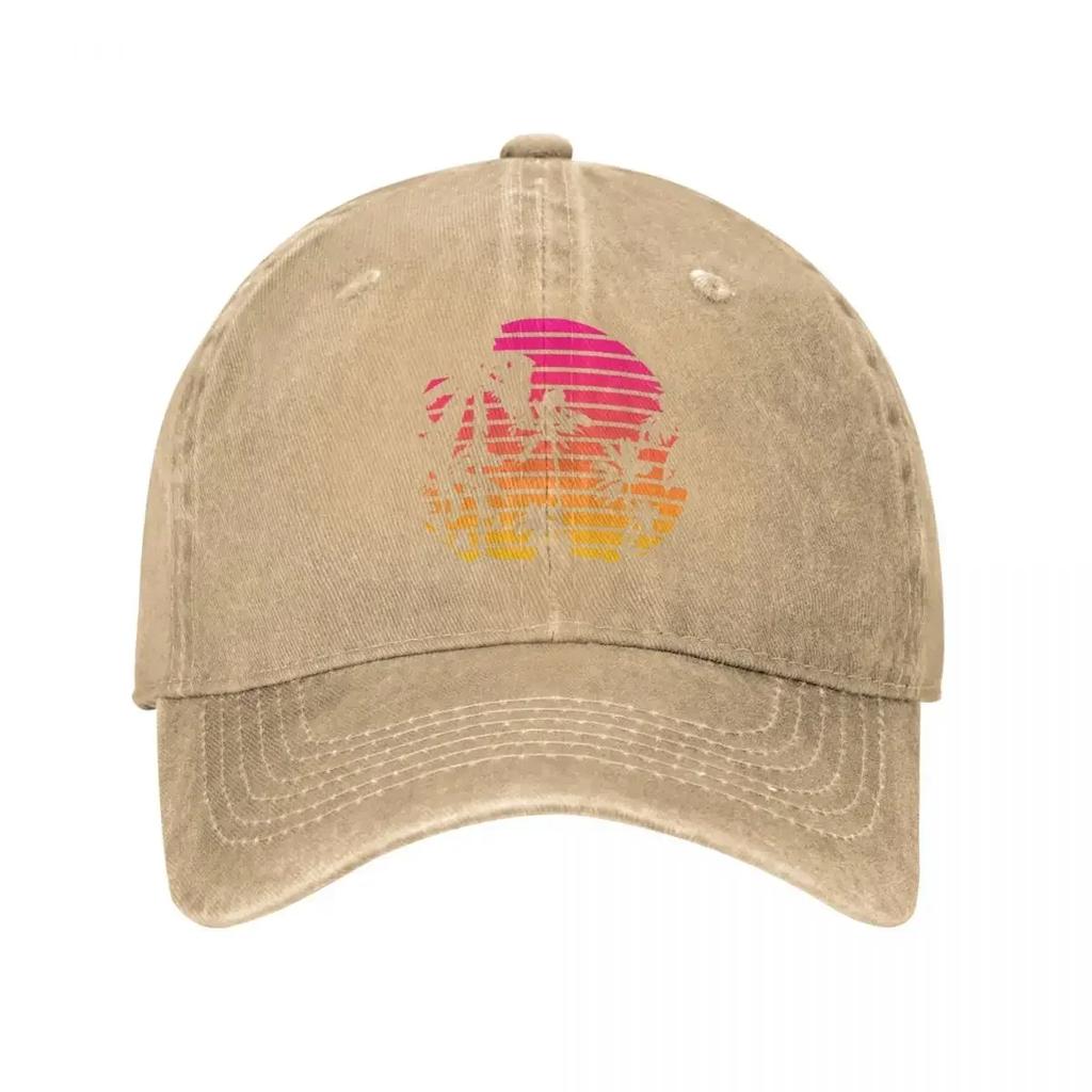 Tropical Sunset Unisex Style Baseball Caps 80s Punk Retro Vintage Novelty Streetwear Distressed Washed Hat Vintage Golf Headwear