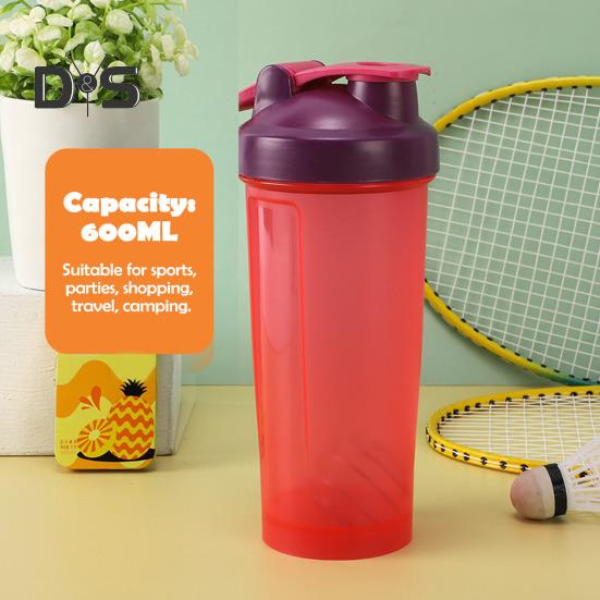 Protein Shaker with Blender Ball 600ml Portable Wide Mouth Shaker Cup for Easy Mixing Whey Protein Shaker Bottle for Shakes Supplements