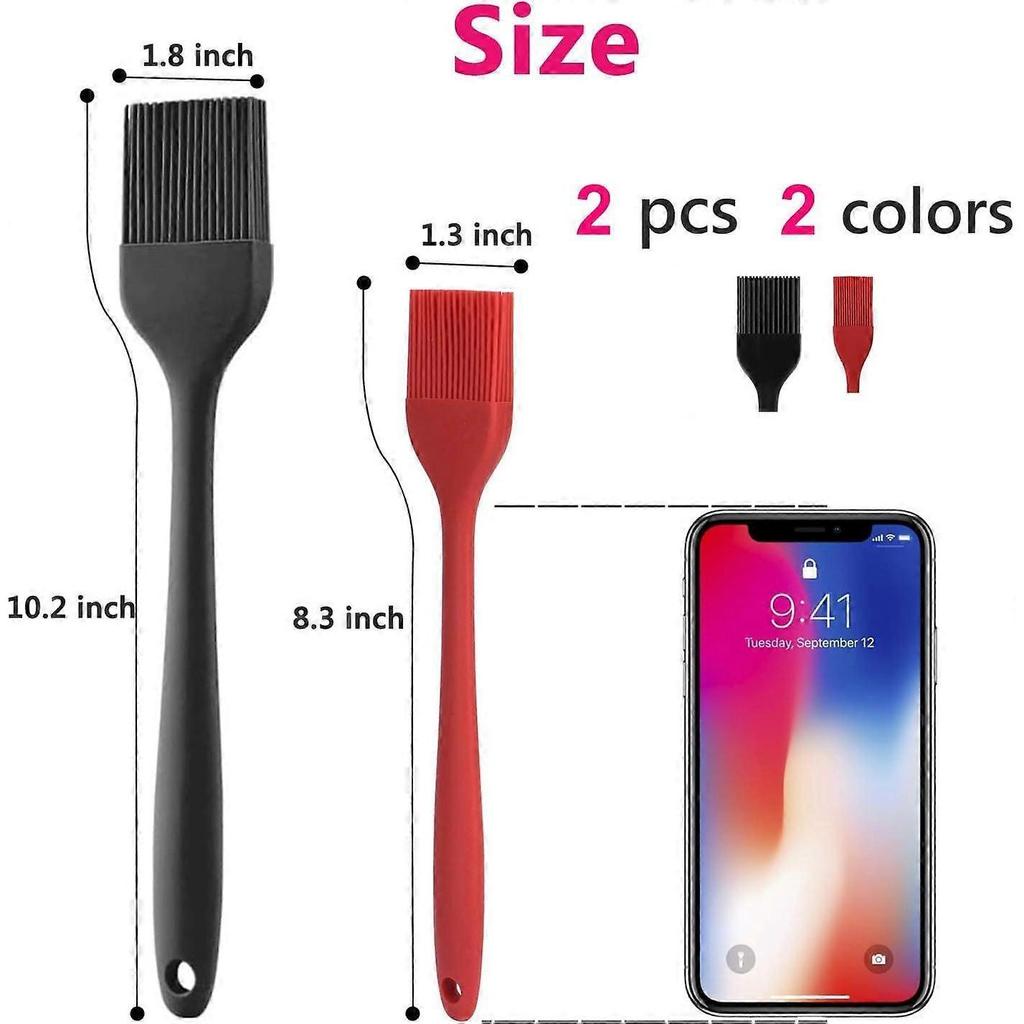 Silicone Basting Pastry Brush Set 2 Pack Heat Resistant Spread Oil