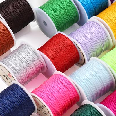 10/50M Cordon Fil de Nylon 0.8mm Bracelet Nœud Chinois Corde Tressée pour DIY Pompon Perlage Shamballa Cordon Fabrication de Bijoux
