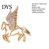 Alloy Brooch Accessory Rhinestone Flying Horse Brooch, Hollow Winged Lapel Pin for Men Jewelry Women, Decorative Badge Clothes Bag Hat Scarf Suits