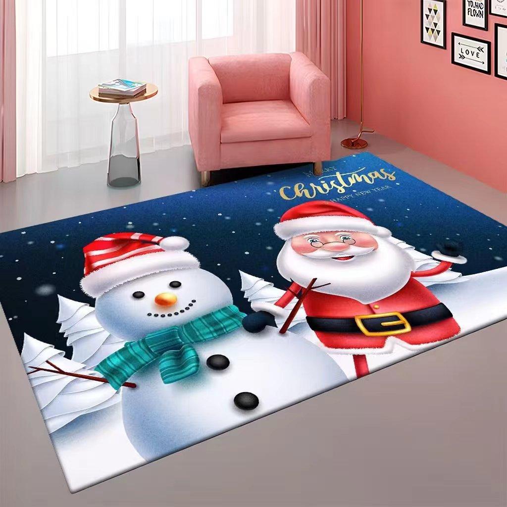 Cartoon Christmas Carpet, Living Room Easy To Clean Sofa Coffee Table Floor Mat Bedroom Full Of Bedside Blankets