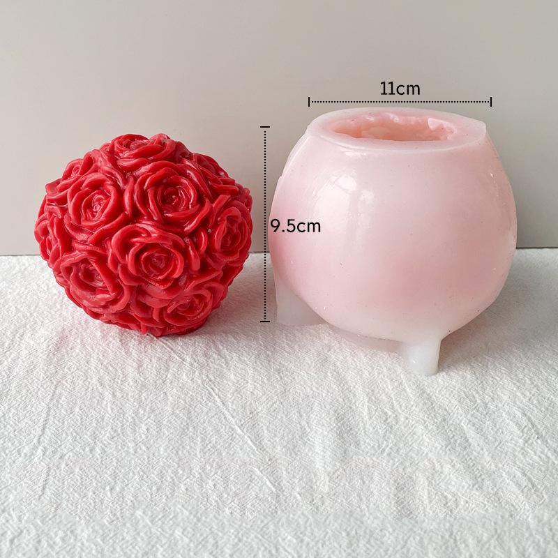 Forma na aromaterapii na svíčku Rose Heart Love Silikonová forma Forma na zdobení dortů na čokoládu Ručně vyrobená forma na svíčku