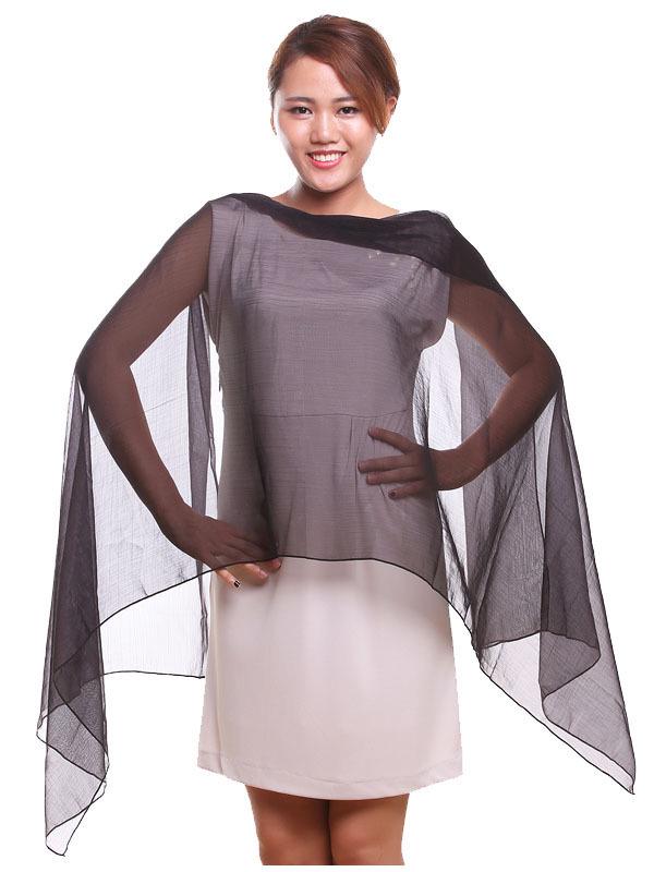 Women's 180cm Rectangular Silk Scarf with Glittered Design