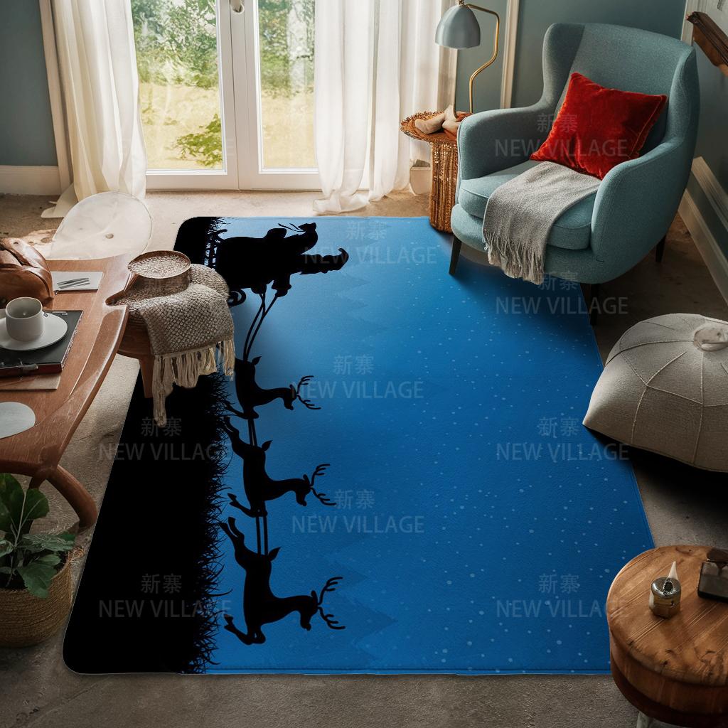 House Entrance Carpet Home Door Mat Living Room Bath Foot Bathroom Non-slip Water Absorption Rugs Bath Merry Christmas Winter