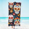 Serviette de plage Fleur Colorée Crâne, Grande Microfibre Séchage Rapide Léger Serviettes de Bain Piscine Couverture de Plage Sans Sable pour
