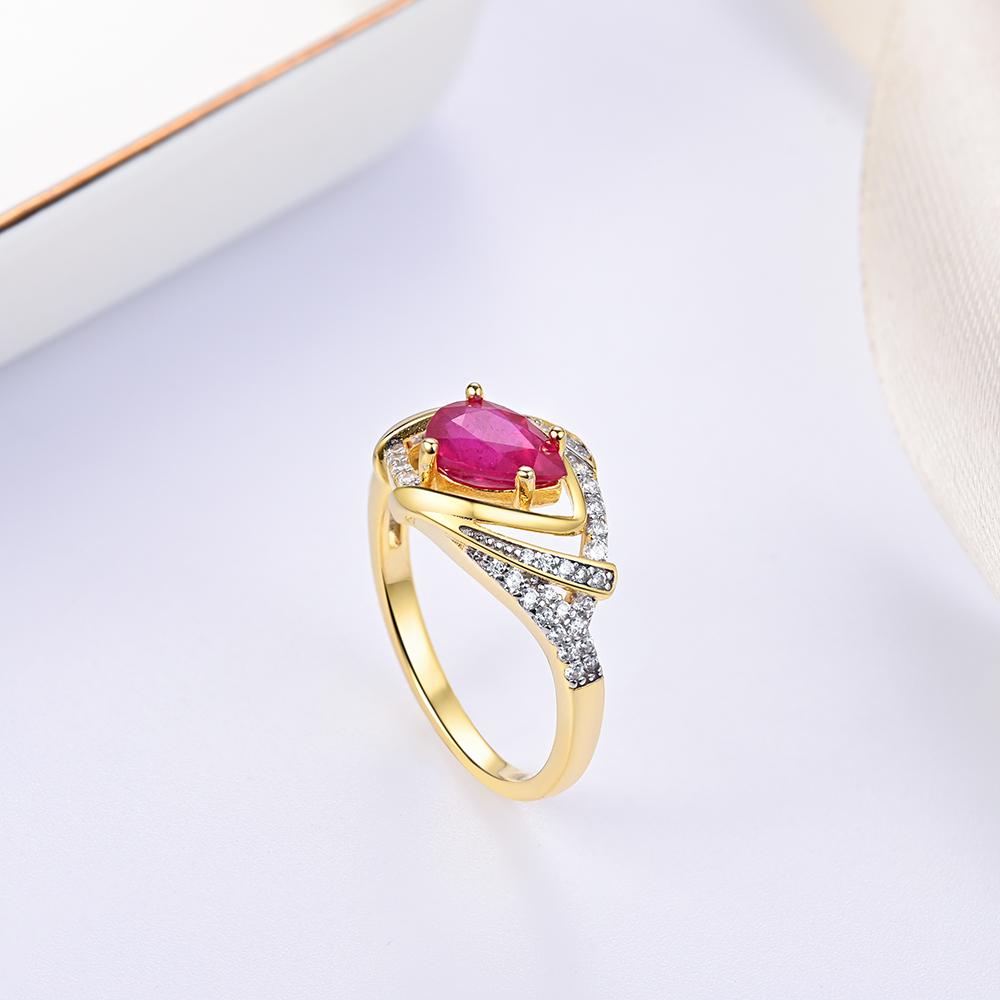 Luxury natural pear 6*8mm filled ruby rings 925 Sterling Silver Exquisite fine jewelry for women's Engagement and wedding gifts