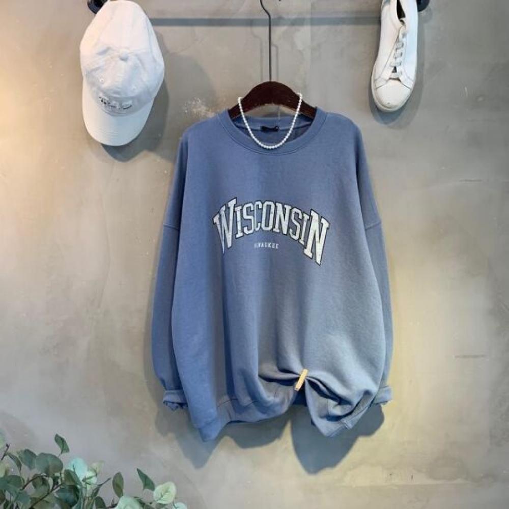 C S In The Room SCratCh letterIng prInt SweatShirt 3Color