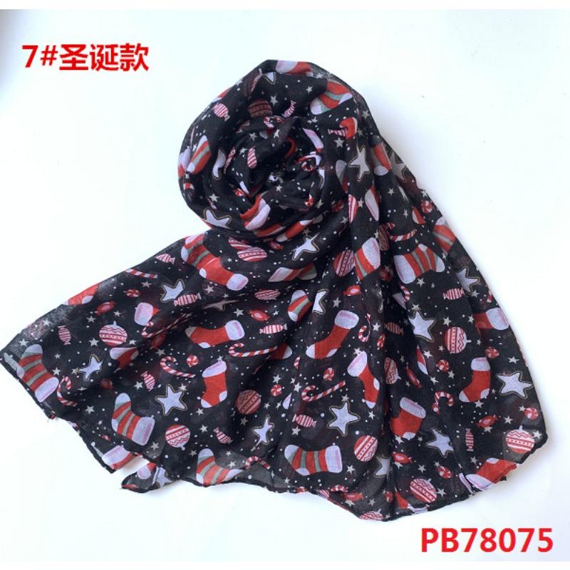 Christmas red and green snowman print Bali yarn scarf medium and long sunscreen beach towel pattern scarf