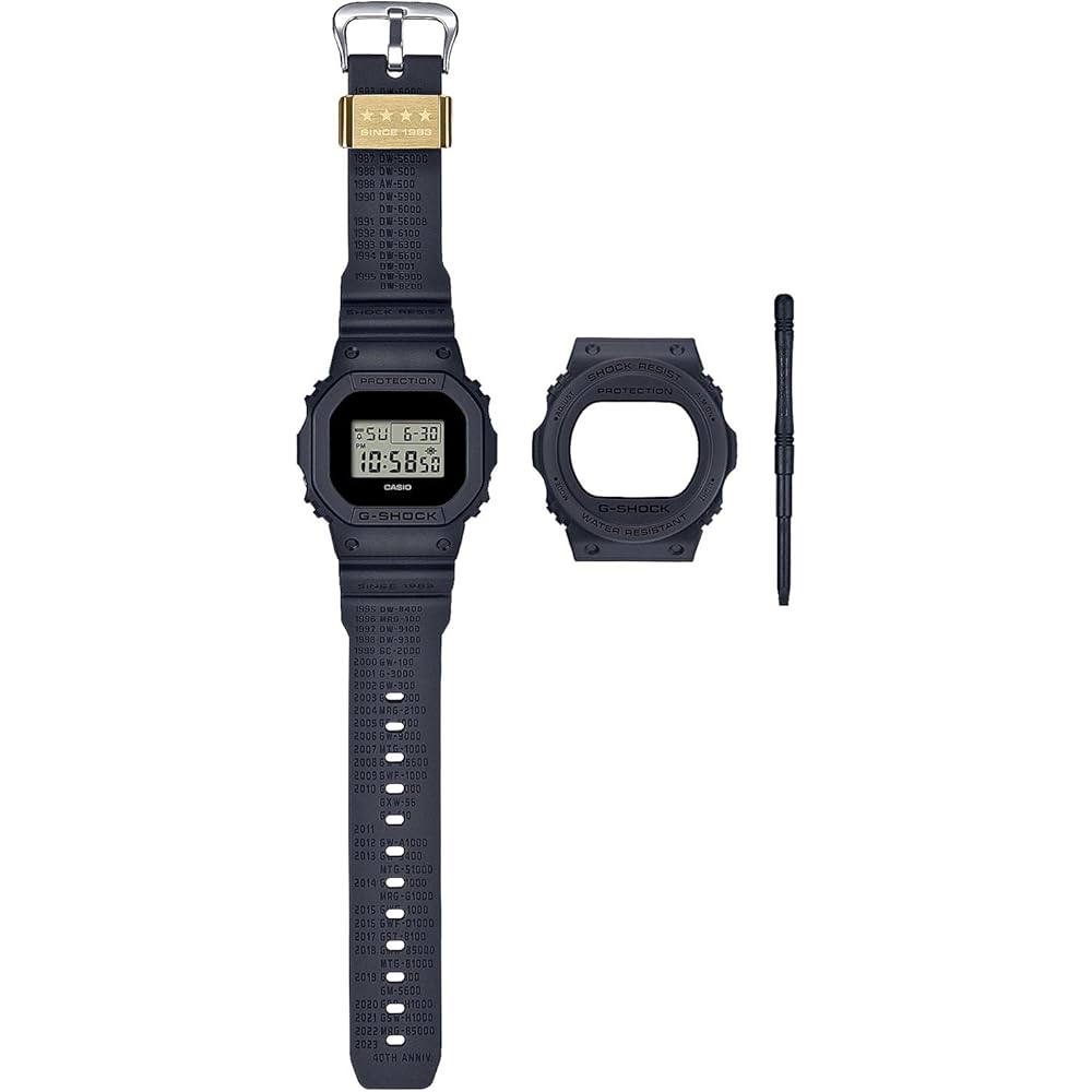 Casio G-Shock 40th Anniversary Remaster Black Series Men s Watch with Replacement Parts Box Set DWE-5657RE-1JR Black