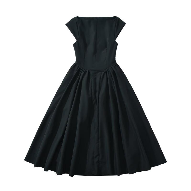 European & American 2025 Summer Women s Strapless French-Style Mesh Dress S