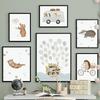 Boho Cartoon Bear Hedgehog Car Ship Balloon Posters Art Prints Canvas Painting Wall Pictures For Baby Kids Room Home Decoration