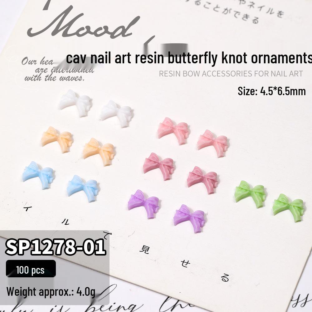 

Internet Celebrity 3D Macaron Color Bow Tie Nail Art Decorations 100 pieces per bag