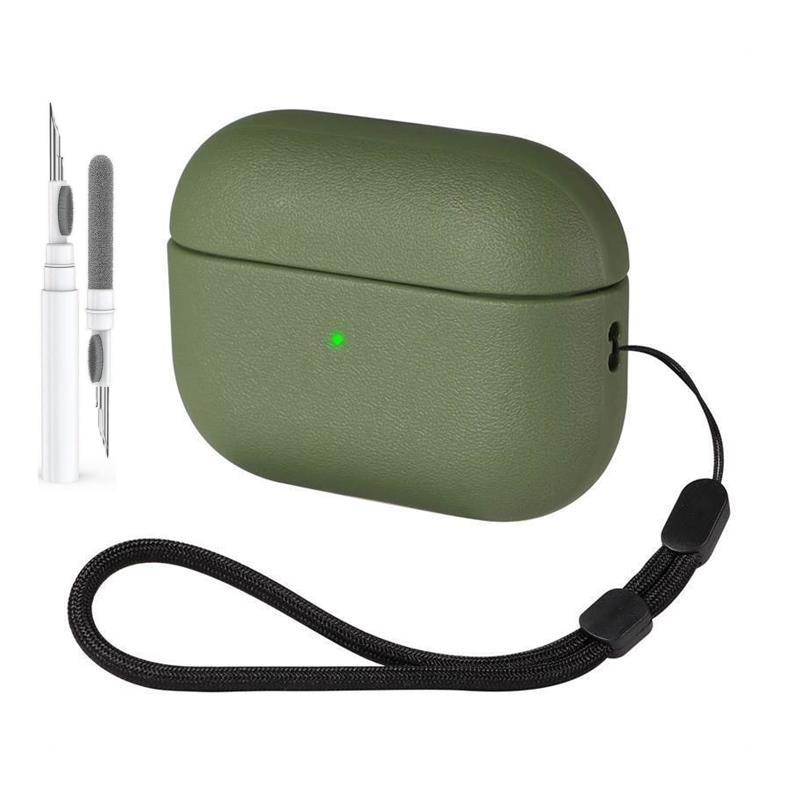 Soft TPU Case for Airpods Pro 3 New Leather Texture Protective Shockproof Case with Lanyard and Cleaning Kit For Airpods Pro 3