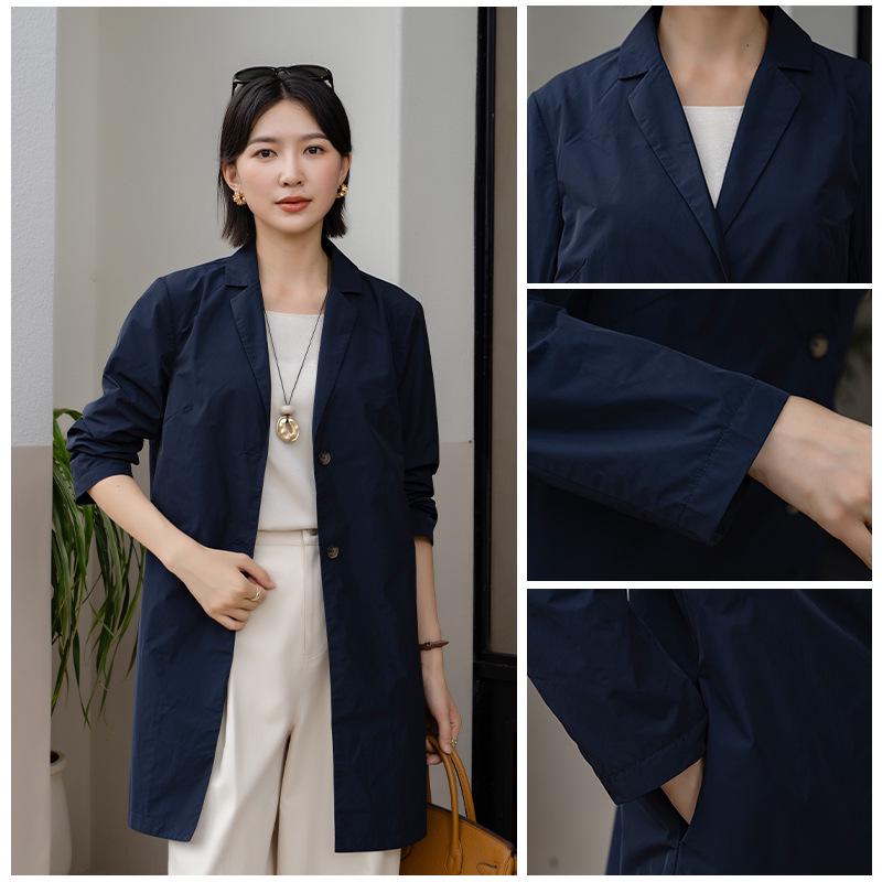 YUN Damen Klassischer Temperamentvoller Midilanger Trenchcoat - 2025 Herbst Schlankmachende Petite-Passform