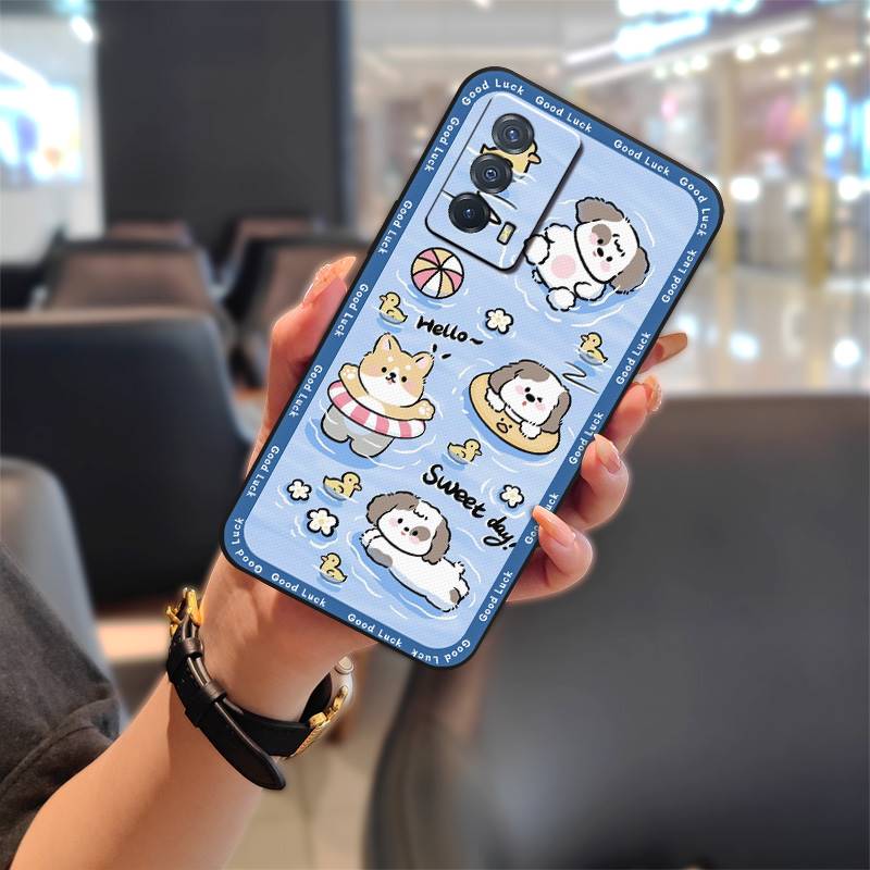 Anti-dust Full Wrap Phone Case For VIVO IQOO Z5 Silicone Protective Cartoon Durable Cover Fashion Design Anti-knock TPU