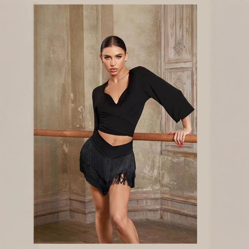 Women's High-End Tassel Latin Dance Skirt - Professional, Sexy, For Practice & Performance