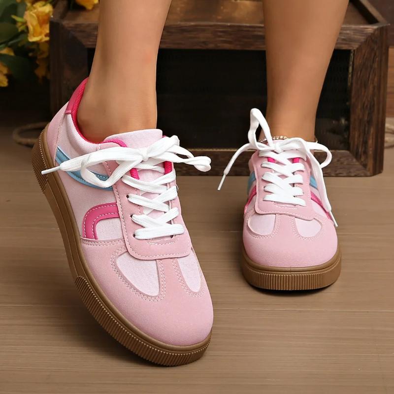 

Fashion Retro Large Size Women s Deqin Shoes Casual Sporty Slip-On Polyurethane Upgraded Spring Autumn Season Versatile Footwear 36 розовый