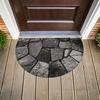 1Pcs Stone Patchwork Semi Circle Welcome Doormat Non-Slip for Outdoor Patio Porch Kitchen Bathroom Entryway Floor Mat