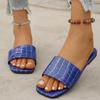 2024 New Slippers Leather Women Sandales Open Toe Flat Casual Slide Summer Outdoor 36-43