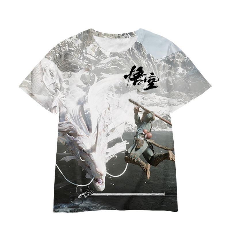 Wukong Cartoon Game 3D Digital Printed Loose Casual T-shirt