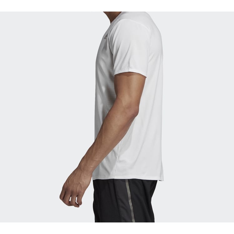 Adidas T Shirts Men's White Crew Neck Moderate Straight Fit DQ1847